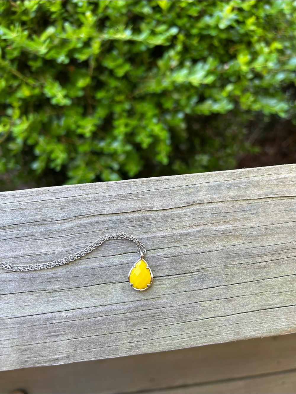 Kendra Scott Kiri Yellow Teardrop Pendant Necklace